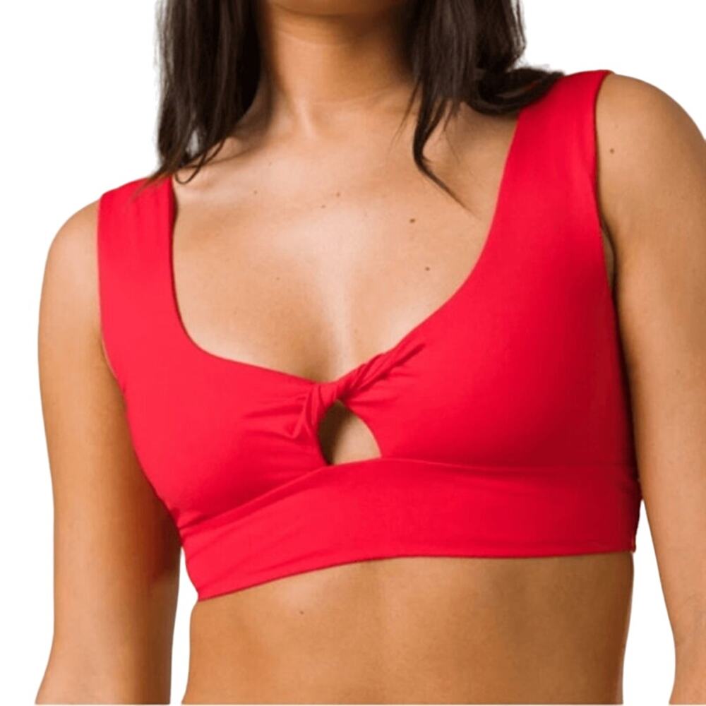 PrAna Size XS Carmie Red Under The Palms Swim Twisted Front Swimsuit Top N11-6